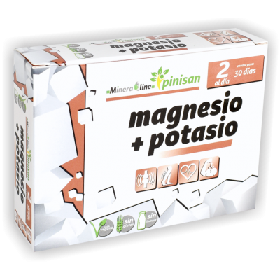 Magnesio + Potasio +B6 de 60 Comprimidos de Pinisan Pinisan MYC-00856 Articulaciones, Huesos, Tendones y Musculos, componen e...