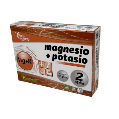 Magnesio + Potasio +B6 de 60 Comprimidos de Pinisan Pinisan MYC-00856 Articulaciones, Huesos, Tendones y Musculos, componen e...