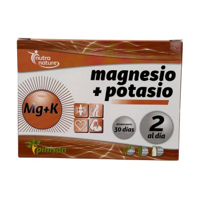 Magnesio + Potasio +B6 de 60 Comprimidos de Pinisan Pinisan MYC-00856 Articulaciones, Huesos, Tendones y Musculos, componen e...