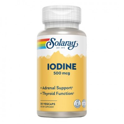 Iodine (YODO) 500mcg 30 Cápsulas Vegetales de Solaray SOLARAY SOLA-14260 Activadores Metabólicos salud.bio