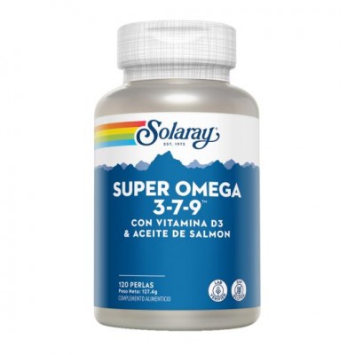 Super OMEGA 3, 7, 9, 120 perlas de Solaray SOLARAY SOLA-61009 Sistema circulatorio salud.bio