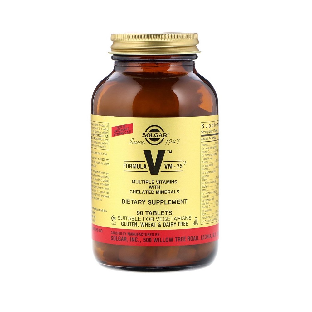 Multi vitaminico Fórmula VM 75 Comprimidos de Solgar SOLGAR VM-75 Vitaminas y Minerales salud.bio
